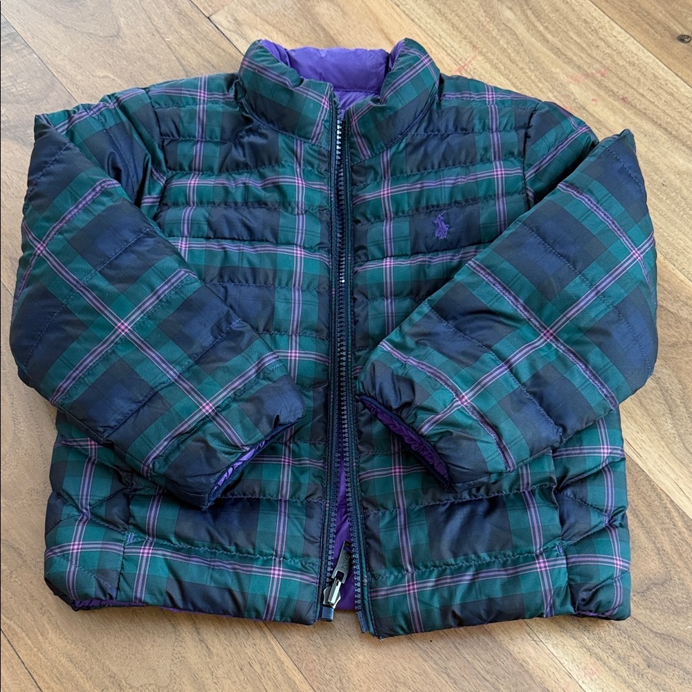 Plaid Kids Jacket - Green and Purple